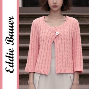 Eddie Bauer | Vintage Cable Knit Cropped Cardigan